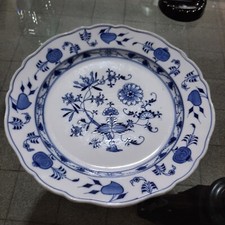 Grande Assiette Porcelaine Meissen Oignons