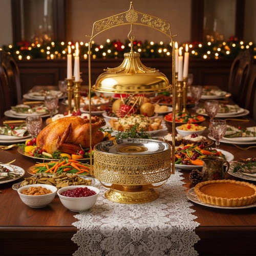 Chafing dish doré couvercle - chafing,