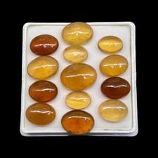 13 Pièces Naturel Hessonite Grenade 14mm-20mm Ovale Cabochon Gemmes Lot 153.50