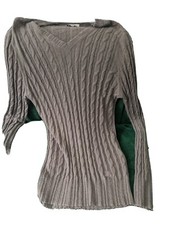 Authentic Burberry Thin cable knit mohair sweater -Brown 