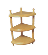 Maison de Poupées Coin Étagère 3 Support Étagères Chêne Clair Victorien Meubles