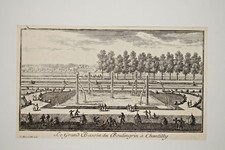 Pierre Joseph Mariette GRAND BASSIN BOULINGRIN CHANTILLY Gravure Eau Forte XVII°