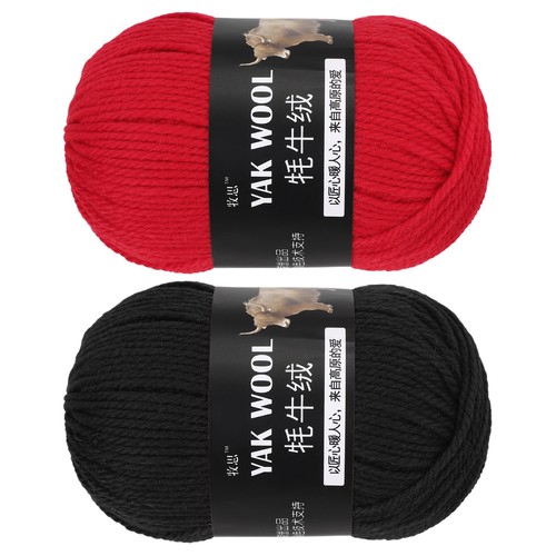 2pcs laine crochet - 2pcs, rouge