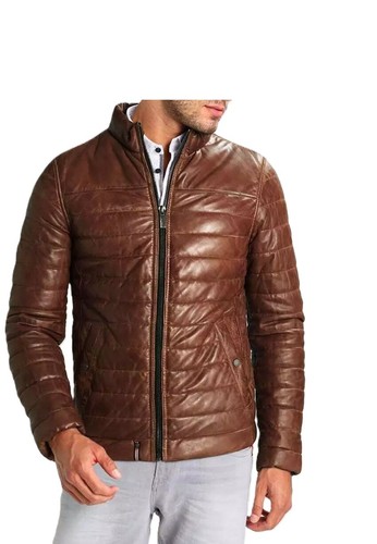 Veste matelassée cuir - matelassée, en