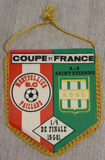 TRES RARE Fanion Football ASSE ST ETIENNE MONTPELLIER Coupe France 81 1/4 finale