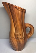 Rare Pichet Imitation Bois En Céramique Signé R.Delarue Desvres Fait Main H 26,5