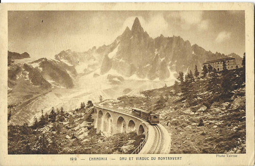 Cpa voyagée chamonix dru et - voyagée,