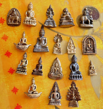 18 Petite figurine Bouddha different Mudra amulette en laiton - bronze Thaïlande