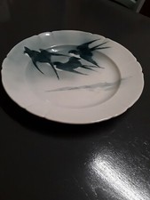  LUNEVILLE KELLER ET GUERIN "LES HIRONDELLES" GRAND PLAT  ROND ANCIEN