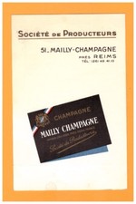MAILLY-CHAMPAGNE (51) SOCIETE de PRODUCTEUR / Carte des Tarifs CHAMPAGNE en 1961