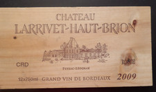 Estampe , façade de caisse vins château LARRIVET - HAUT - BRION 2009