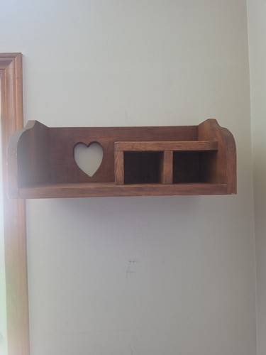 Vtg Wood Wall Shelf Cubby