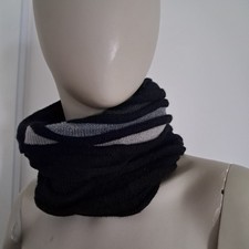 Snood tour de cou écharpe tube noir et gris Taille unique