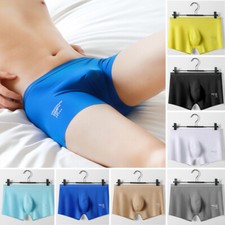 Us Hommes Sexy Respirant Pure Glace Soie Boxer Slips Courts Maillots De Bain /