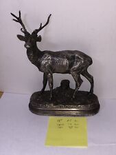 Beau Cerf Signé Dubucand  Bronze Argenté Tbelle Facture Et Ciselure
