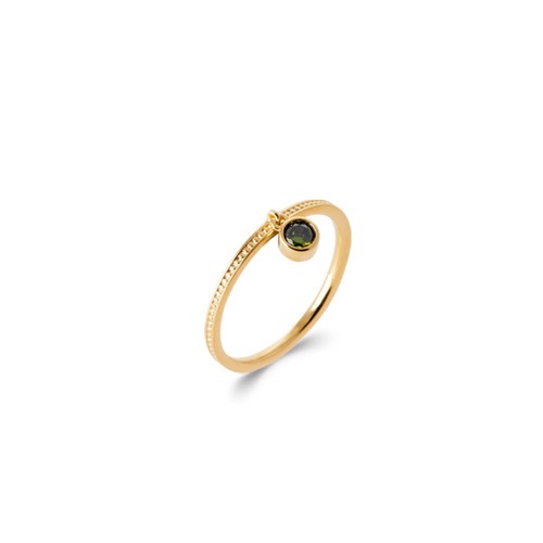 Bague pampille zirconium vert