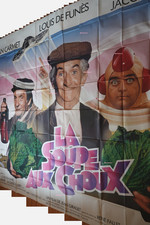 louis de funes LA SOUPE AUX CHOUX  tres rare affiche cinema 8 panneaux 3x4m 1981