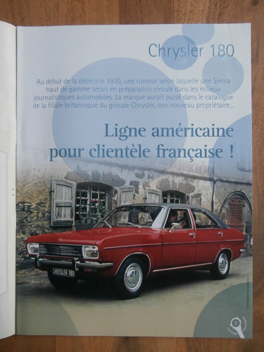Fascicule chrysler 180 sur - chrysler,