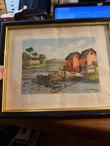 Rare aquarelle malgache de - aquarelle,