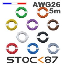 awg26/5#  fil de câblage modélisme bobine de 5m plusieurs couleurs disponibles 