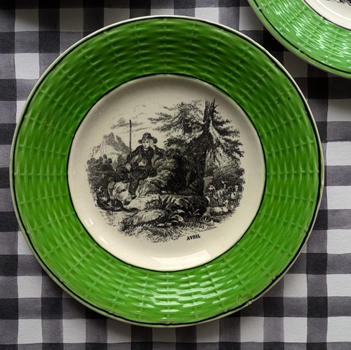 Assiette ancienne mois avril - mois, d'avril