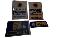 Lot de 4 anciens Autocollant  relatifs au  Label Promotelec