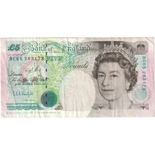 [#377316] United Kingdom, 5 Pounds, 1990, EF