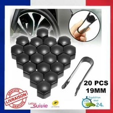 20pcs 19mm Noir Auto Moyeu Vis