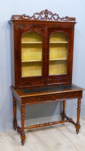 Bureau vitrine table acajou - vitrine,,