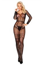 Combinaison ouverte à l'entrejambe en dentelle sexy taille unique