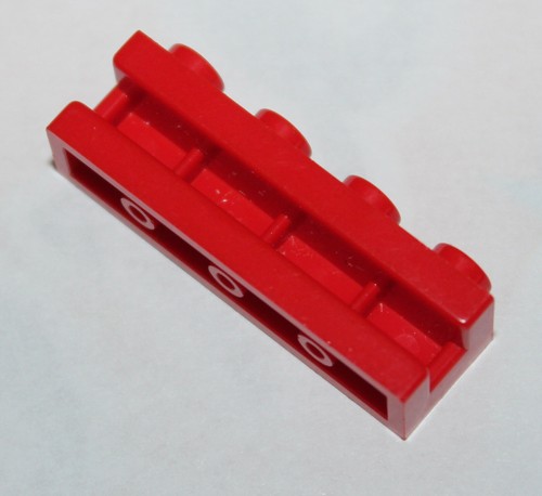 Lego red brick modified 1x4 - lego,