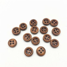 20 bouton brun bois rond 4 trou 10 mm couture scrapbooking création art créatif 
