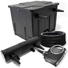 Kit de filtration de bassin Bio Filtre 12000l UVC 24W Pompe Tuyau 25m 002