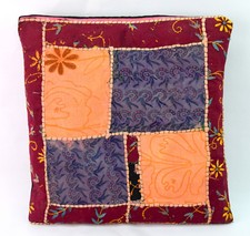 Vintage Style Indien Housse de Coussin Décorative Handmade Zari Ouvrage i17-282