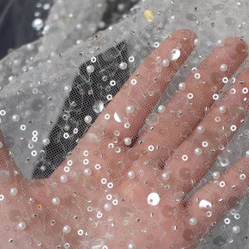 Sequin maille faux perle - sequin,