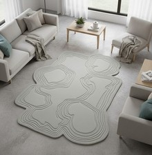 Tapis moderne gris touffeté