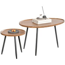 HOMCOM Lot de 2 tables basses