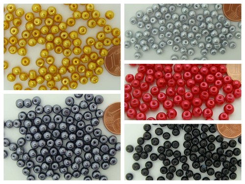 100 perles 4mm rondes verre
