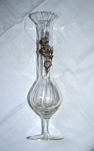 Petit vase décor étain