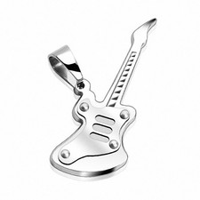 Pendentif guitare argentée