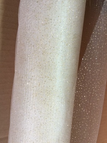 Tulle ivoire paillete - tulle,