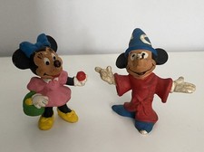 lot / couple Mickey et Minnie - Figurines PVC Bully 1985 magicien et panier