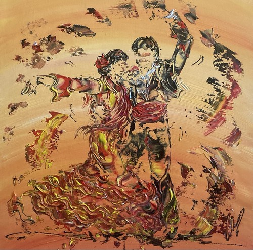 Flamenco danse peinture - danse, toile