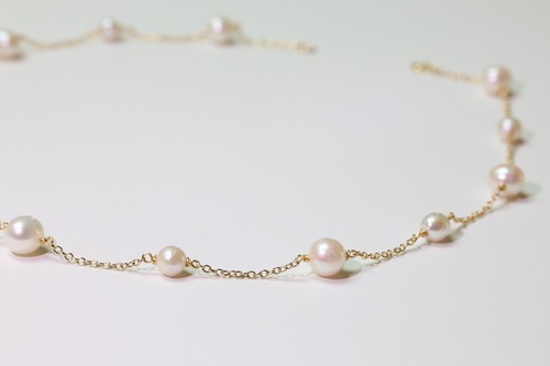 Collier gold filled perles - gold, en