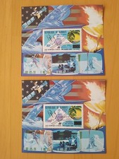 Djibouti Jeux Olympiques Lake Placid Surchargé MNH neuf PA141 142 1980 Bloc Luxe