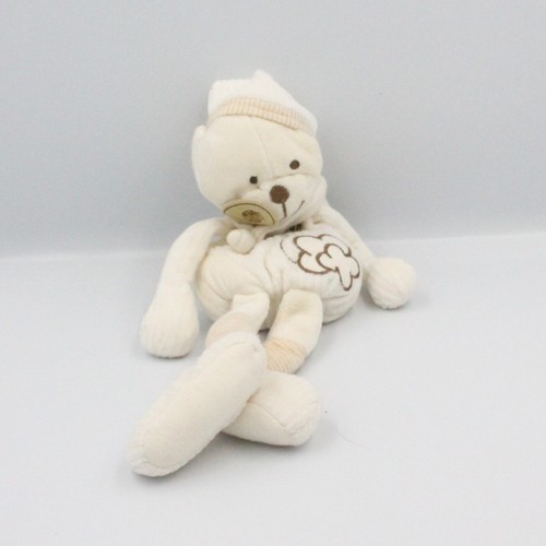 Doudou bio ours blanc beige