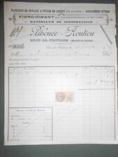 ancienne facture Pihouée Routiou fibrociment Doué la Fontaine main & Loire 1929