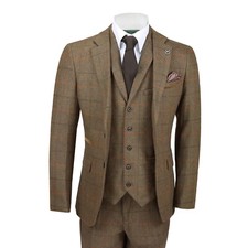 Hommes 3 Pièce Fauve Carreaux