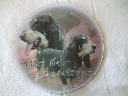 Tapis souris basset - basset, bleu
