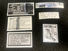 SUZUKI 1972 GT750J -WARNING KIT-REPRODUCTION DECALS